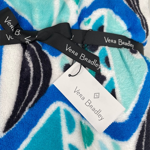 Vera Bradley Throw Blanket in Go Fish Blue, White, 80x50 - Picture 3 of 5